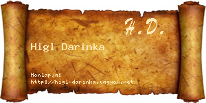 Higl Darinka névjegykártya